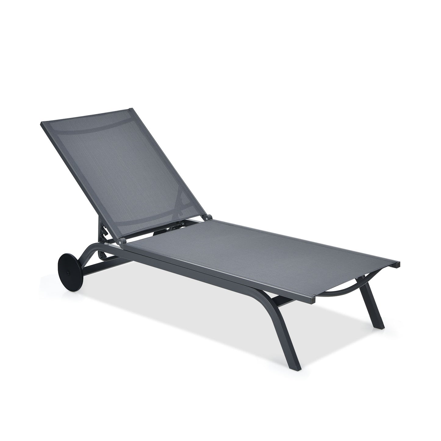 Adjustable Outdoor Chaise Lounge Chair with Wheels