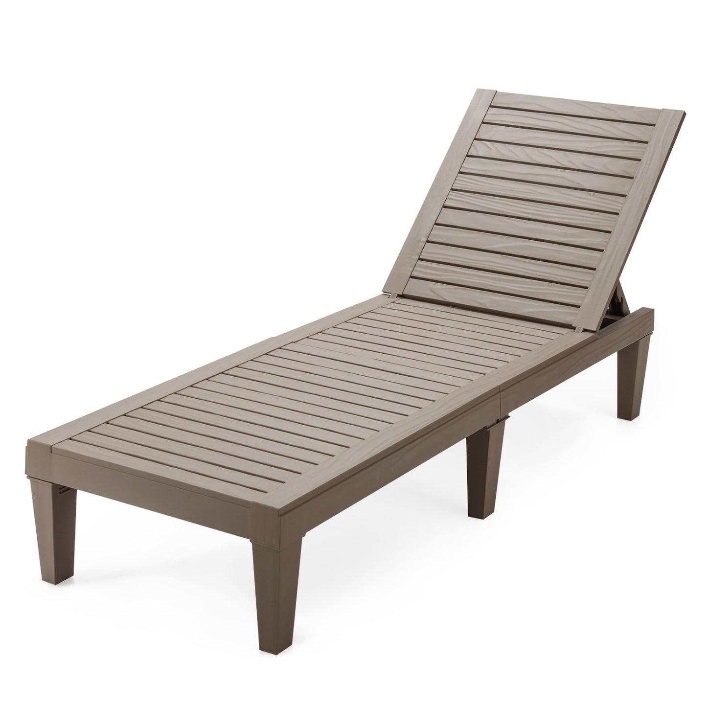 Adjustable Outdoor Chaise Lounge Chair with 5-Position Backrest