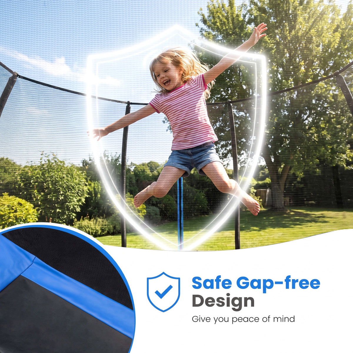 Outdoor Recreational Trampoline Giant Round Rebounder with Enclosure Net