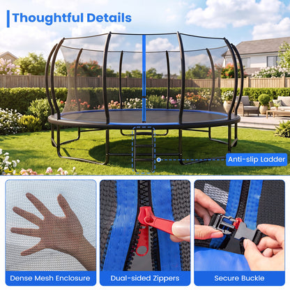 Outdoor Recreational Trampoline Giant Round Rebounder with Enclosure Net
