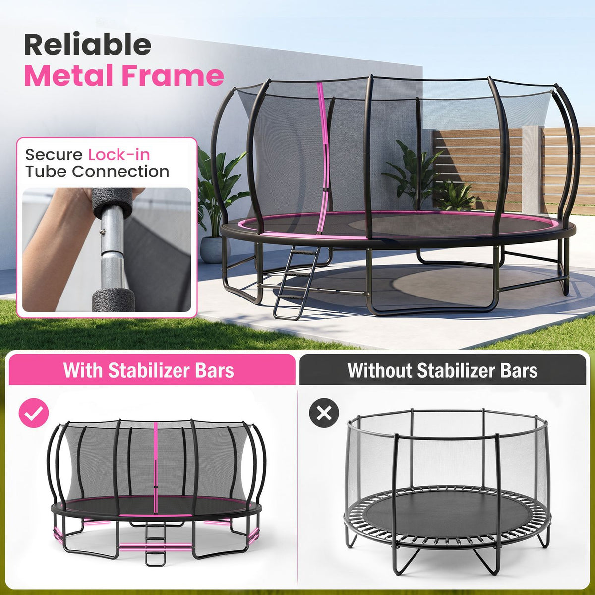 Outdoor Recreational Trampoline Giant Round Rebounder with Enclosure Net