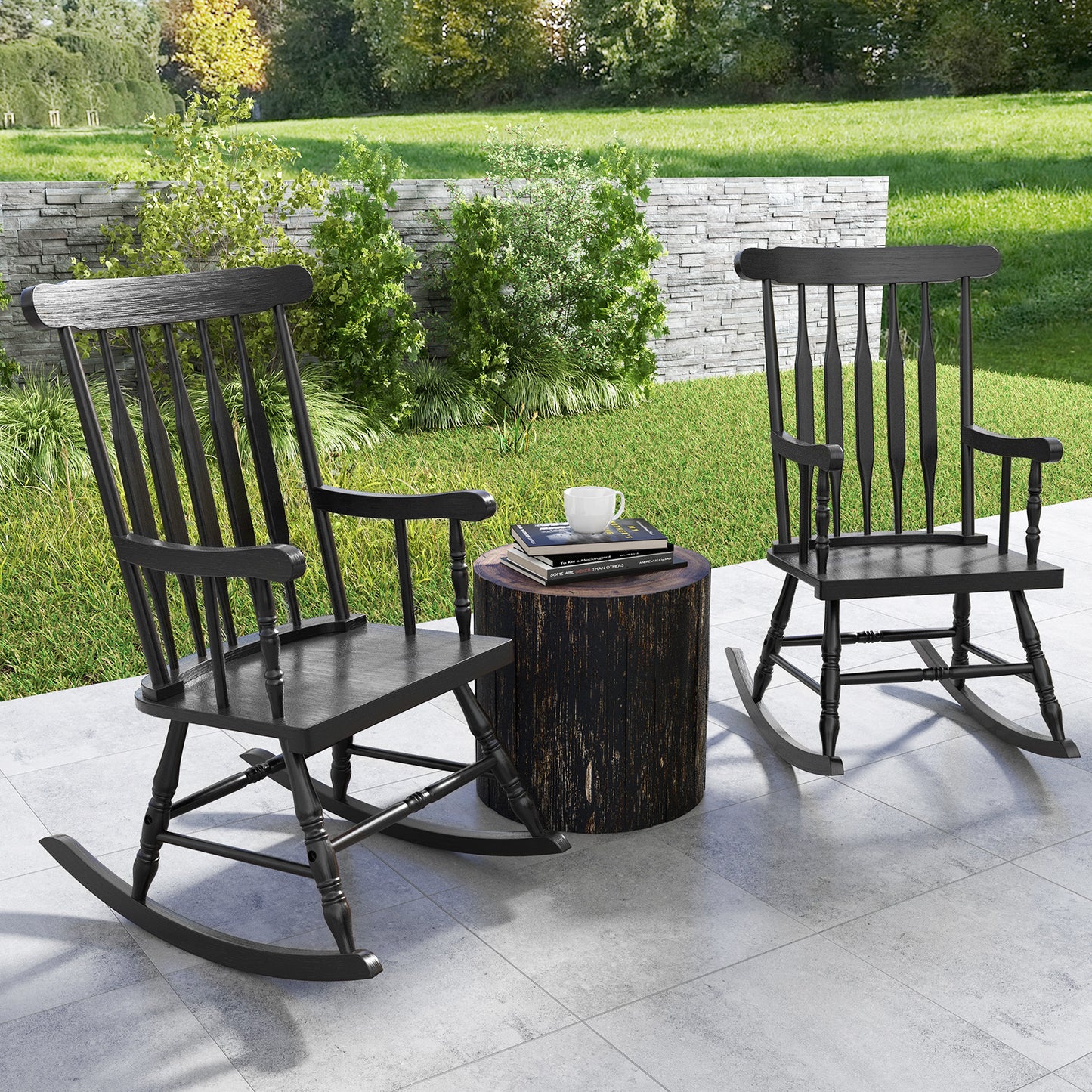Solid Wood Rocking Chair for Patio and Garden