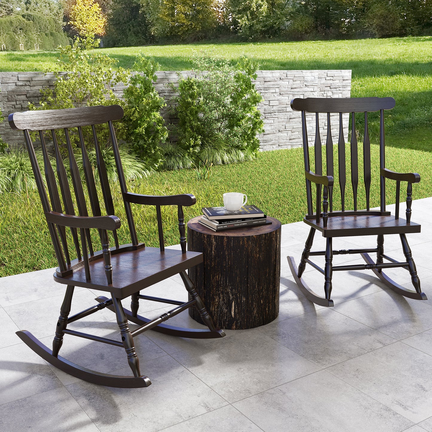 Solid Wood Rocking Chair for Patio and Garden