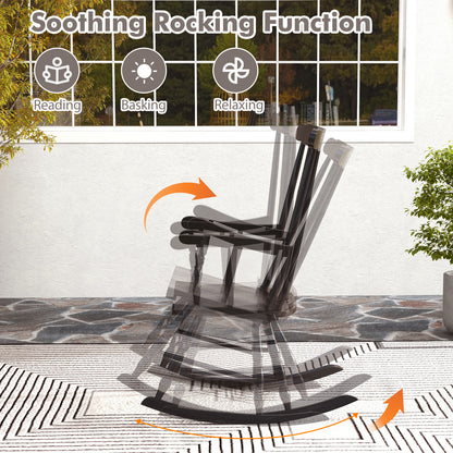 Solid Wood Rocking Chair for Patio and Garden