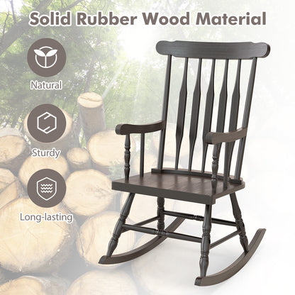 Solid Wood Rocking Chair for Patio and Garden