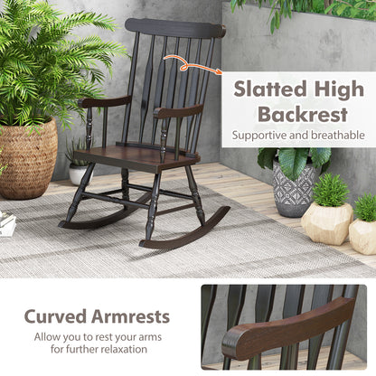 Solid Wood Rocking Chair for Patio and Garden