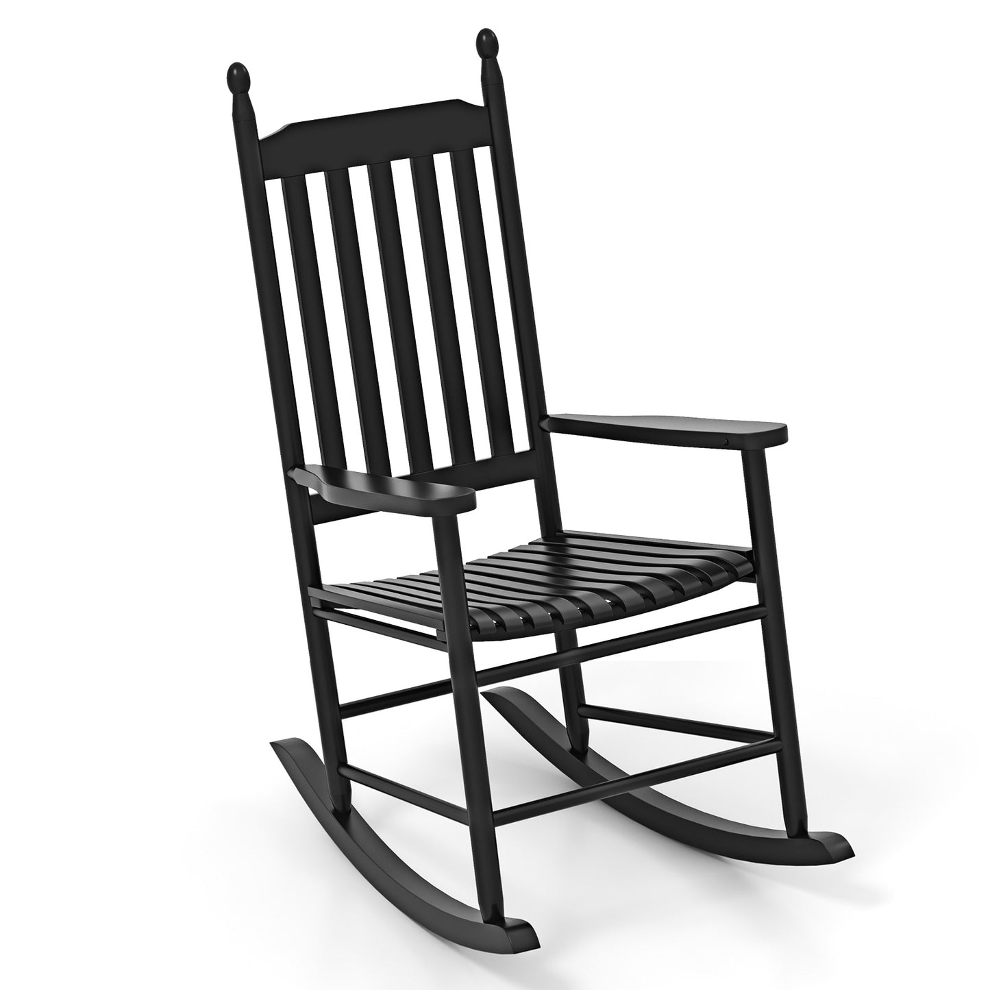 Acacia Wood Outdoor Rocking Chair with High Back