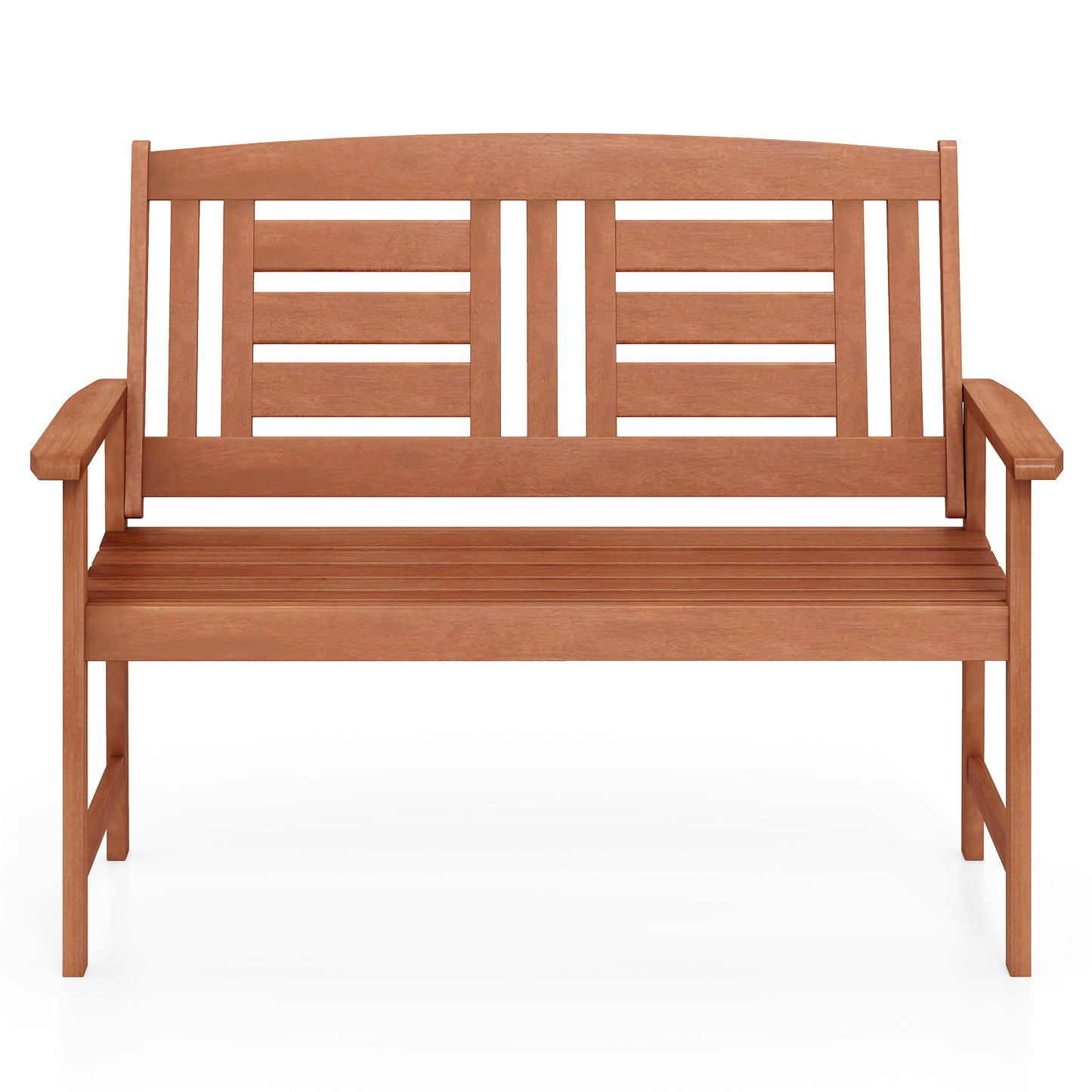 Solid Wood Loveseat Bench with Inclined Backrest
