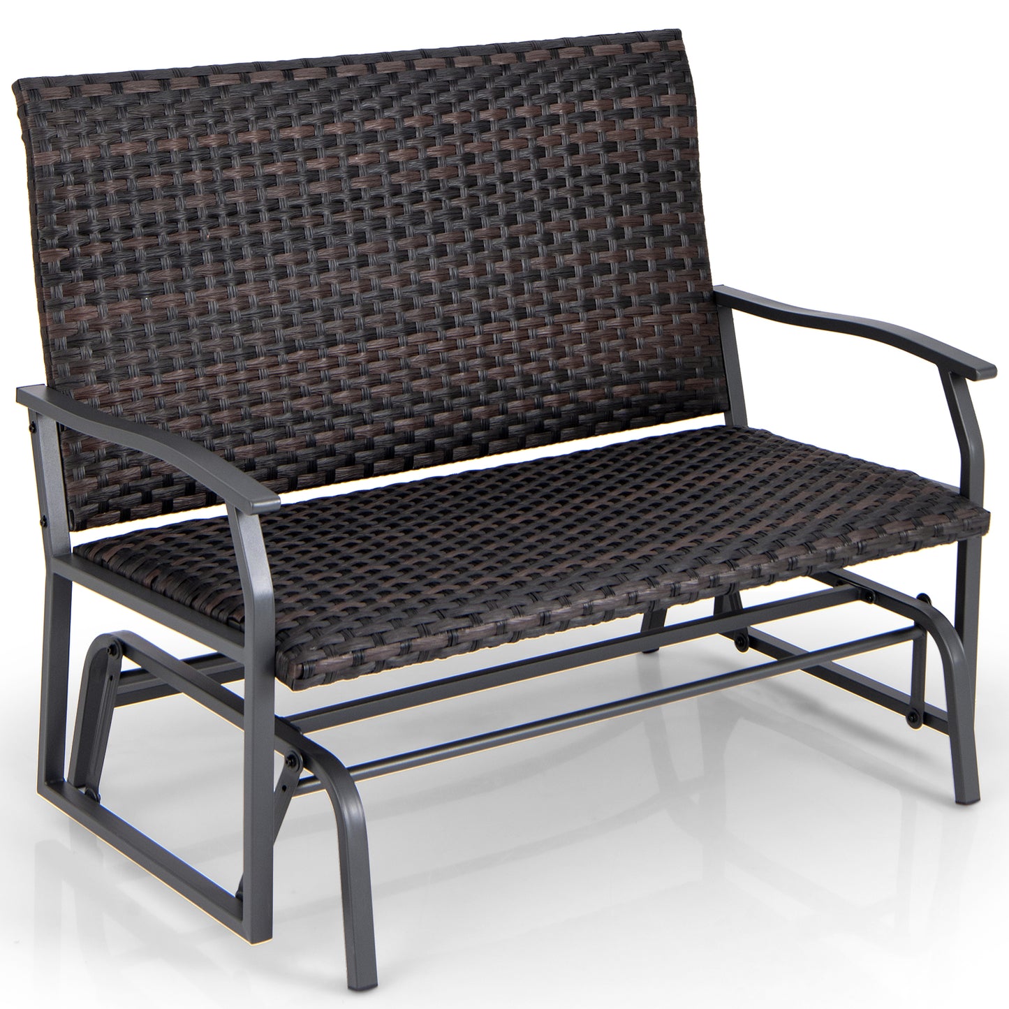 2-Person Outdoor Swing Glider Bench with Quick Dry Cushions
