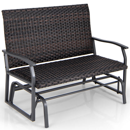 2-Person Outdoor Swing Glider Bench with Quick Dry Cushions