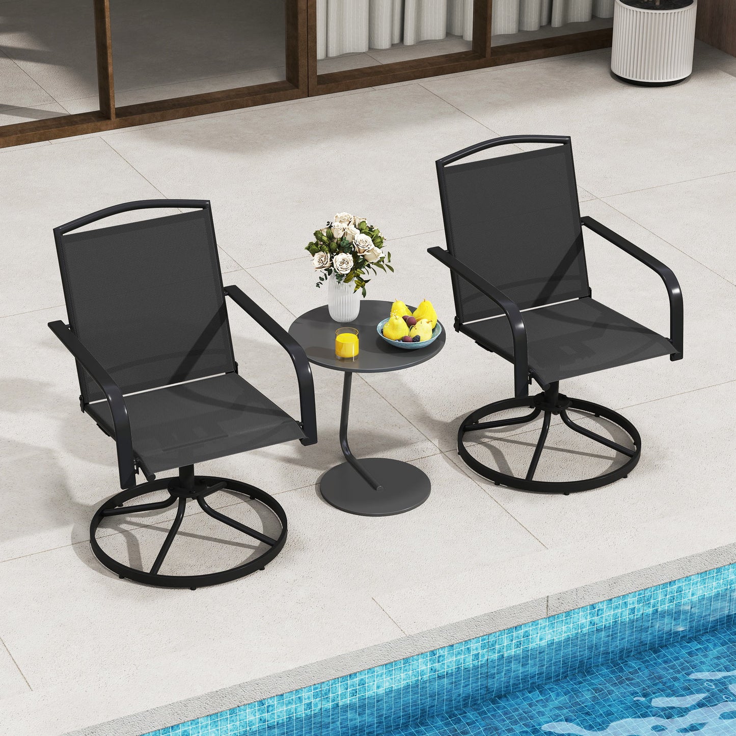 Swivel Rocking Patio Chairs Set of 2 with High Back