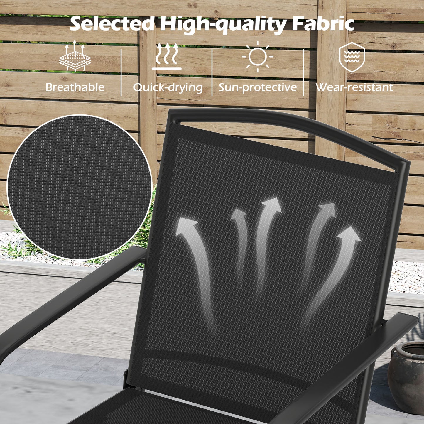 Swivel Rocking Patio Chairs Set of 2 with High Back