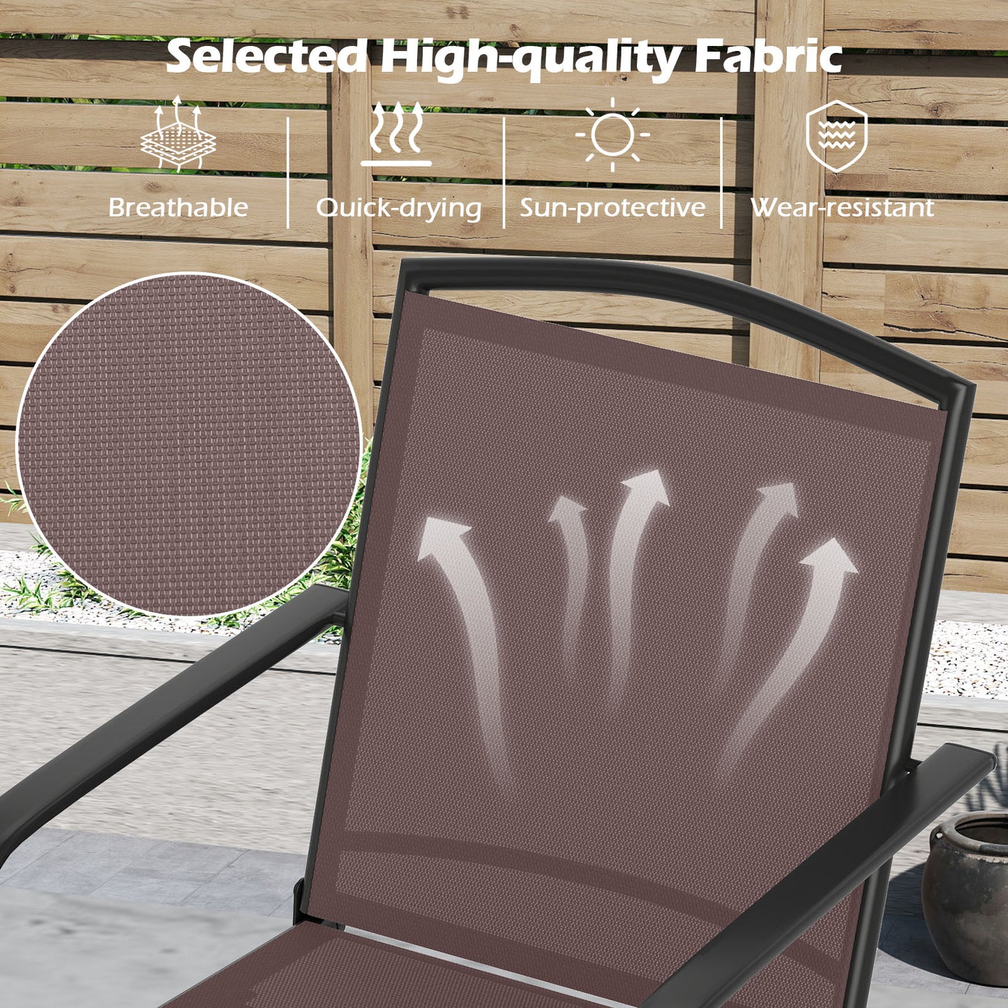 Swivel Rocking Patio Chairs Set of 2 with High Back