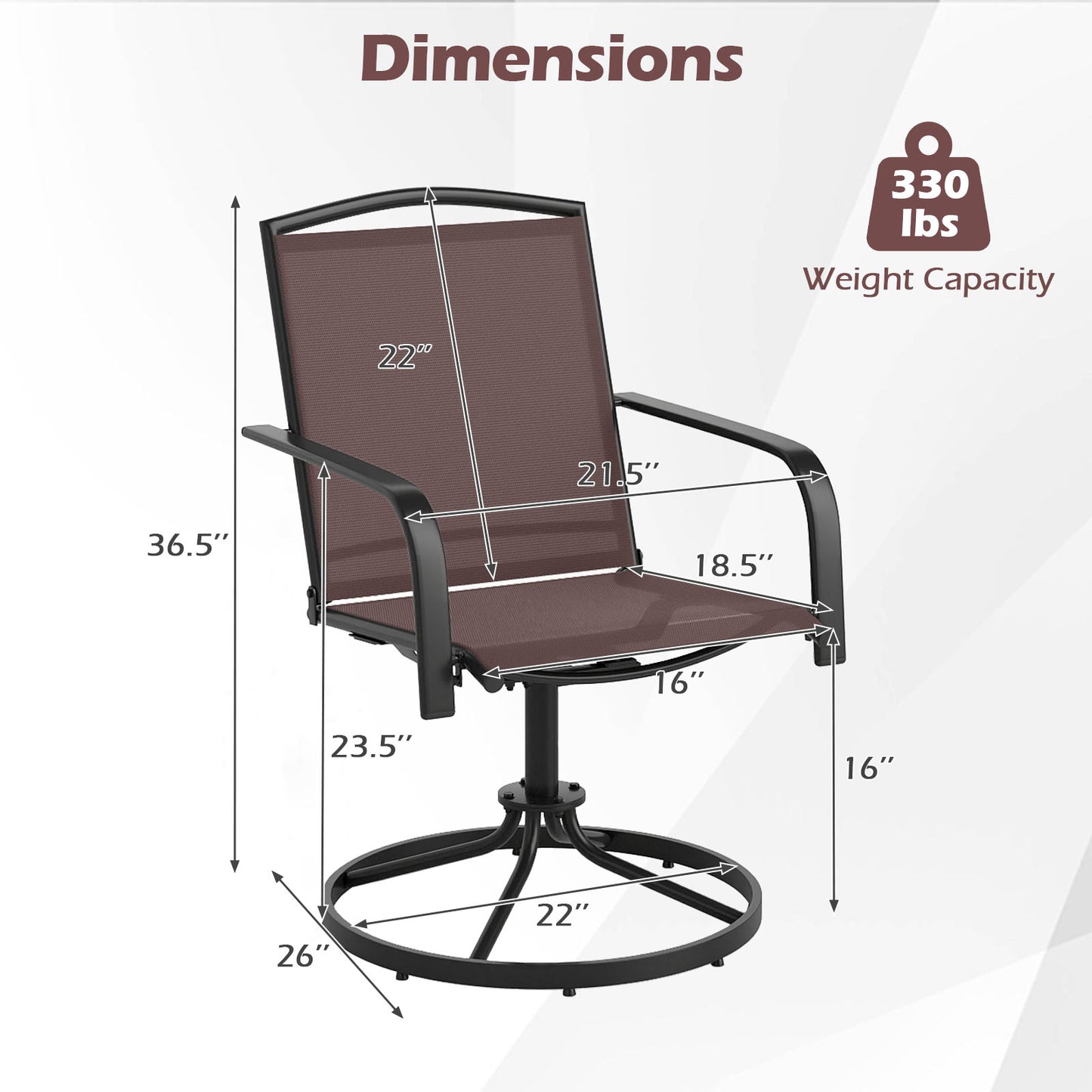 Swivel Rocking Patio Chairs Set of 2 with High Back