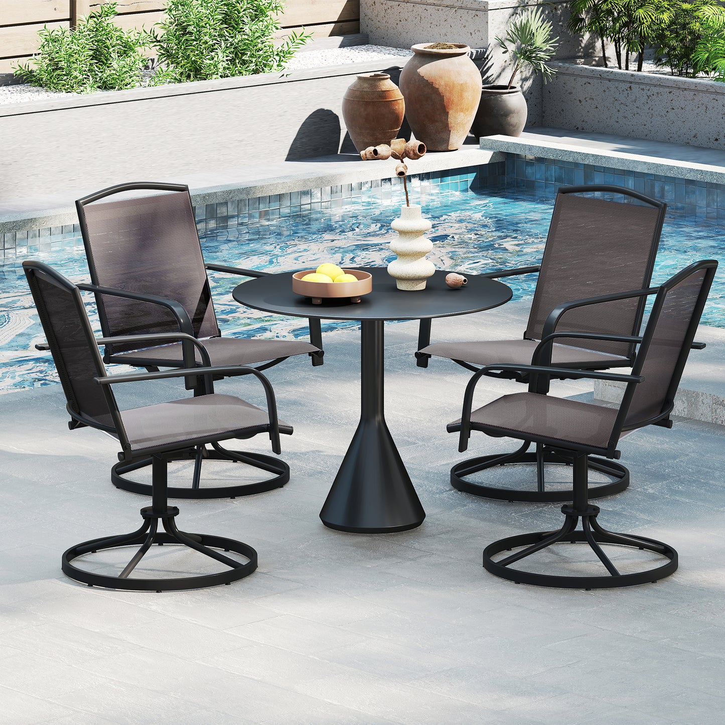 Swivel Rocking Patio Chairs Set of 2 with High Back