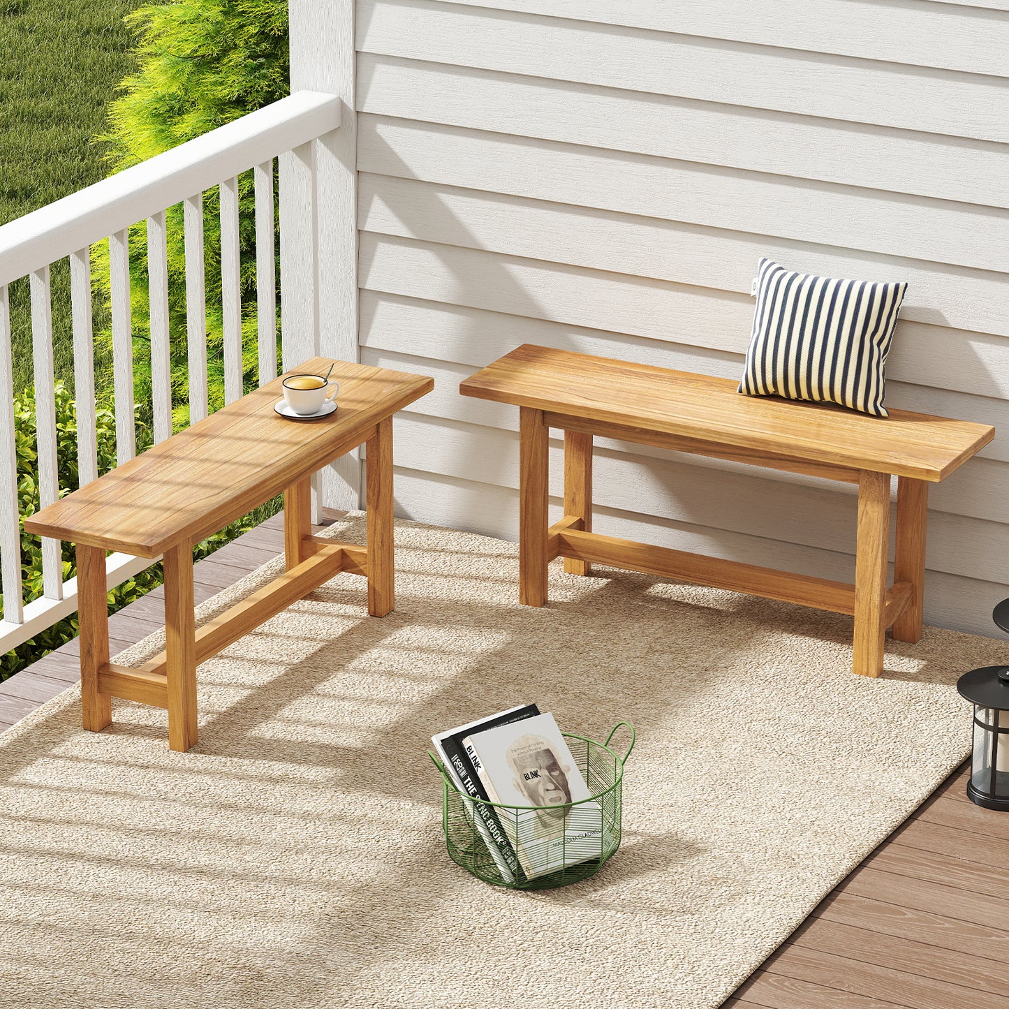 Teak Wood Outdoor Bench for Porch and Patio - 40 Inch