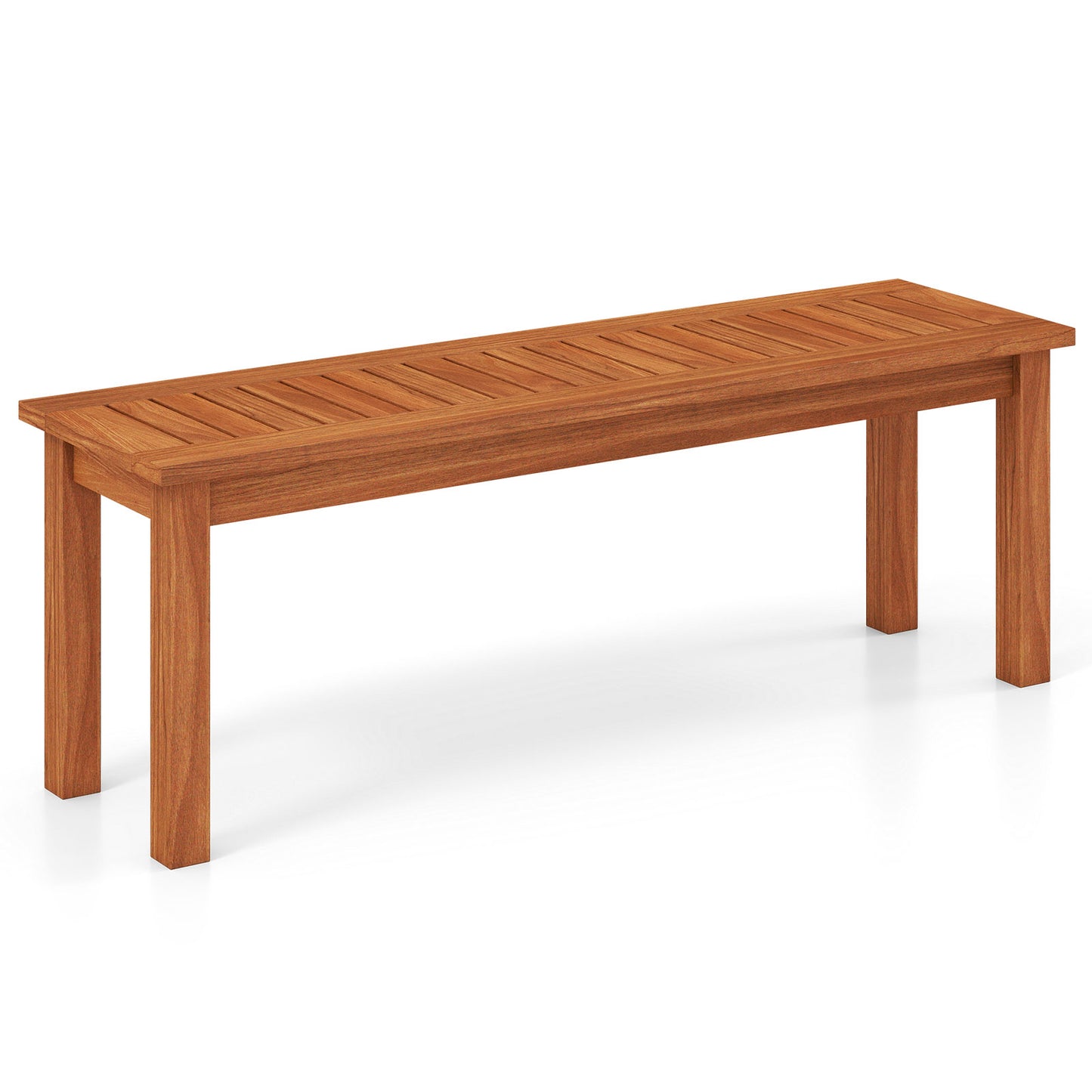 2-Person Backless Wood Bench for Outdoor Patio & Garden