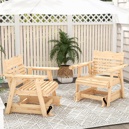 Wood Rocking Chair with High Back and Wide Armrests