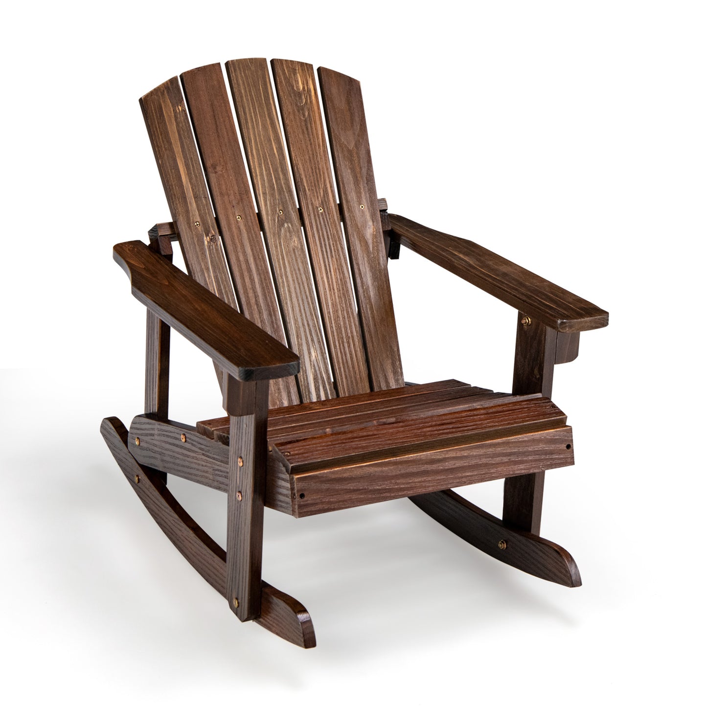Kids Adirondack Rocking Chair - Outdoor Wooden Slatted Seat