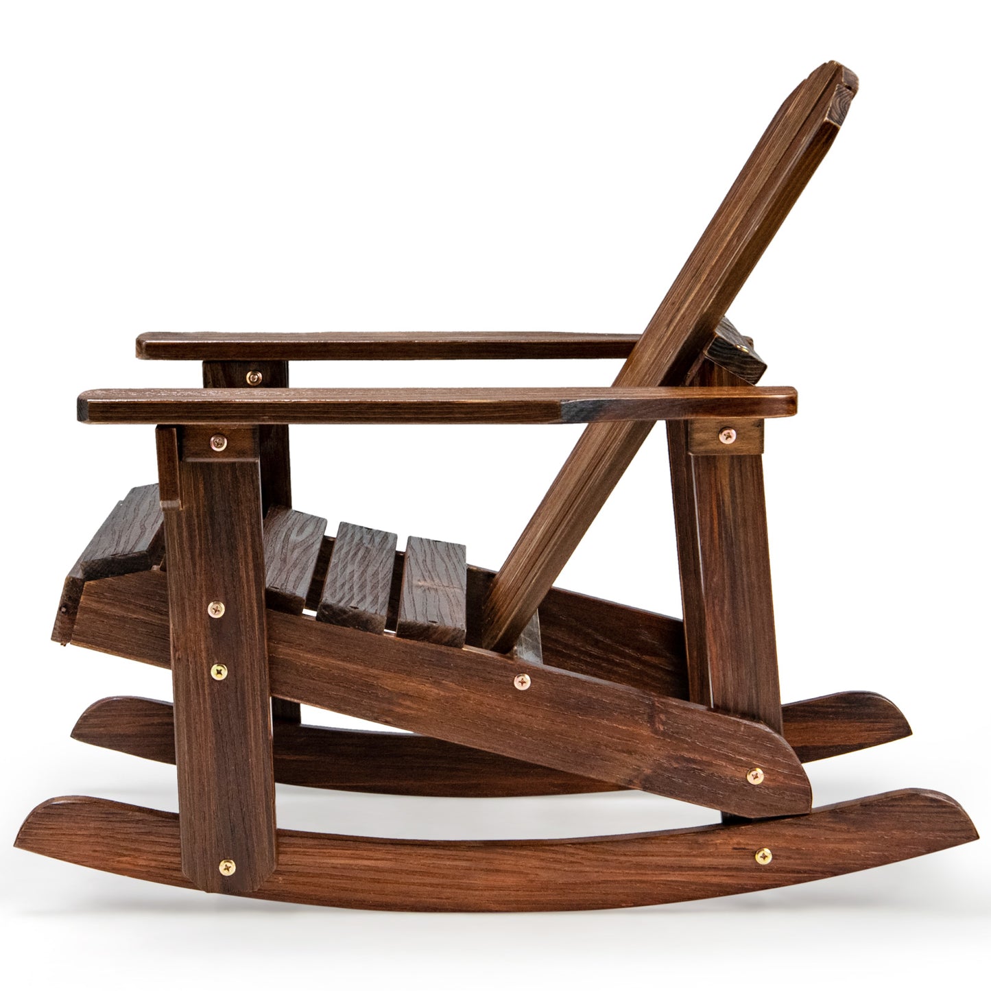 Kids Adirondack Rocking Chair - Outdoor Wooden Slatted Seat
