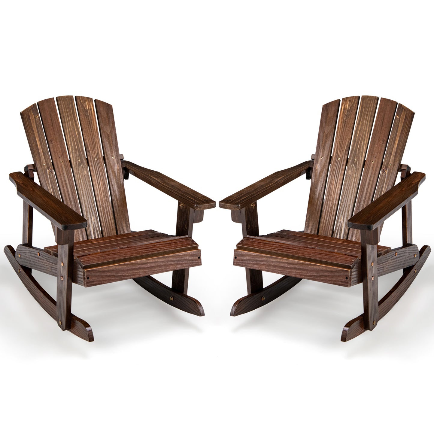 Kids Adirondack Rocking Chair - Outdoor Wooden Slatted Seat