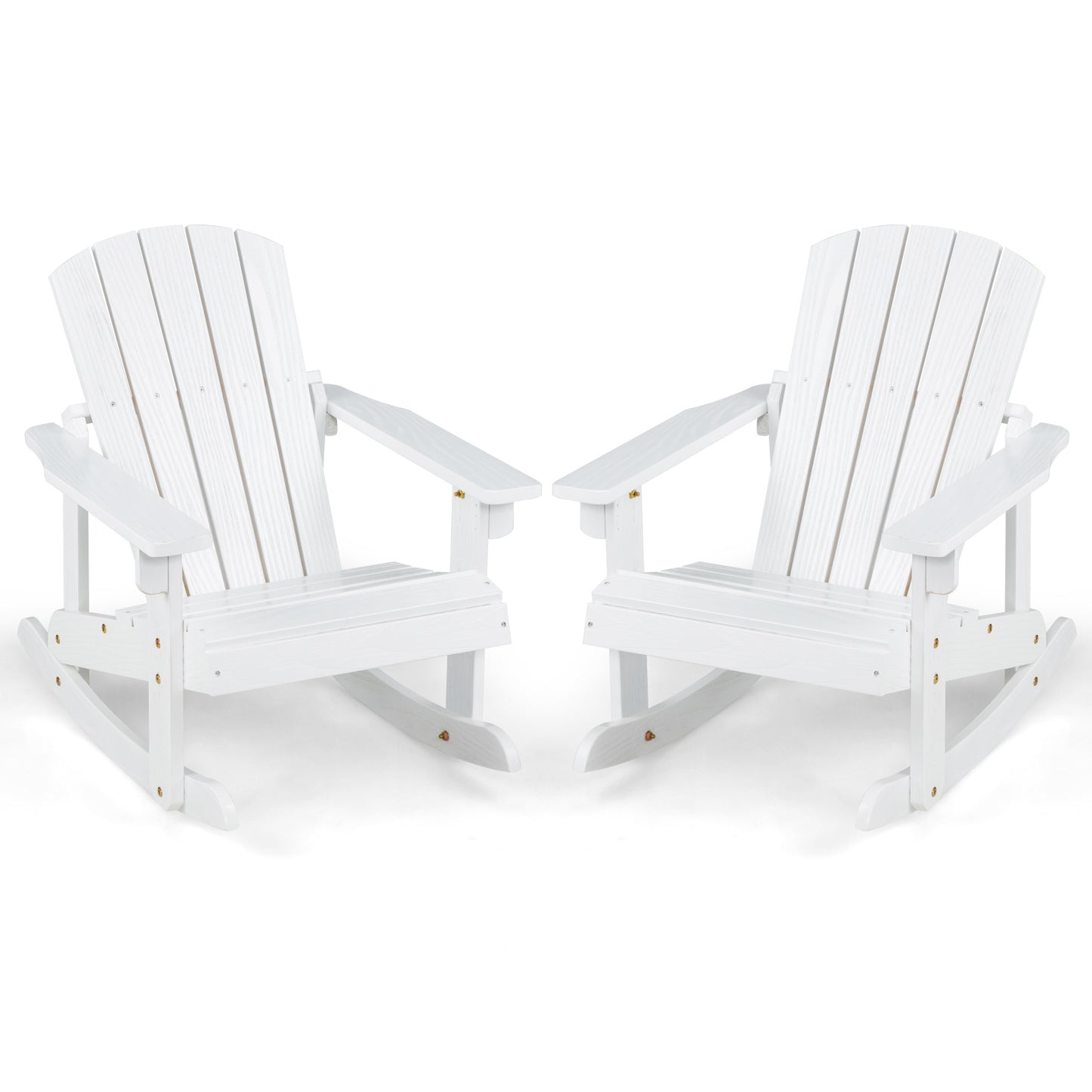Kids Adirondack Rocking Chair - Outdoor Wooden Slatted Seat