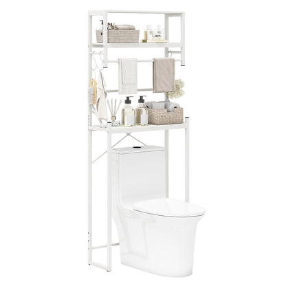 Over the Toilet Storage Rack 3-Tier Over Toilet Bathroom Organizer with Towel Holder-White