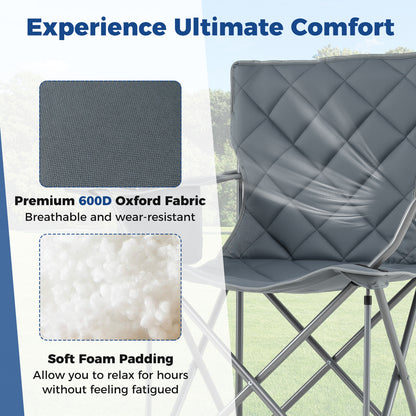 Oversized Folding Camping Chair with Cooler - 500 lbs Capacity