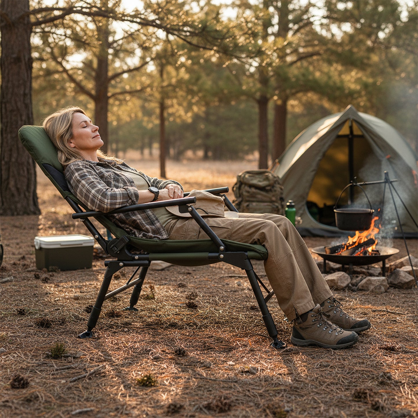 Oversized Folding Fishing Chair with Adjustable Backrest