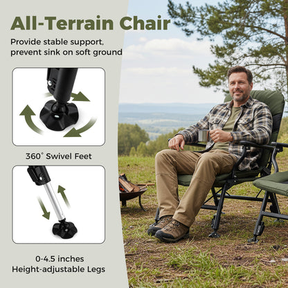 Oversized Folding Fishing Chair with Adjustable Backrest