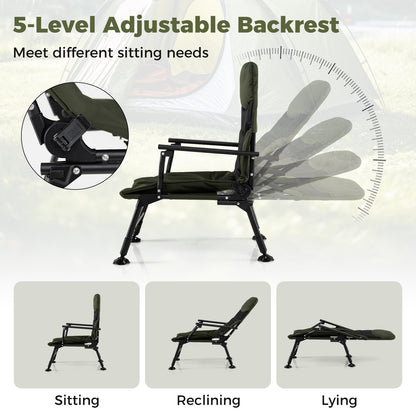 Oversized Folding Fishing Chair with Adjustable Backrest