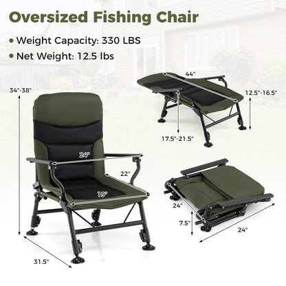 Oversized Folding Fishing Chair with Adjustable Backrest