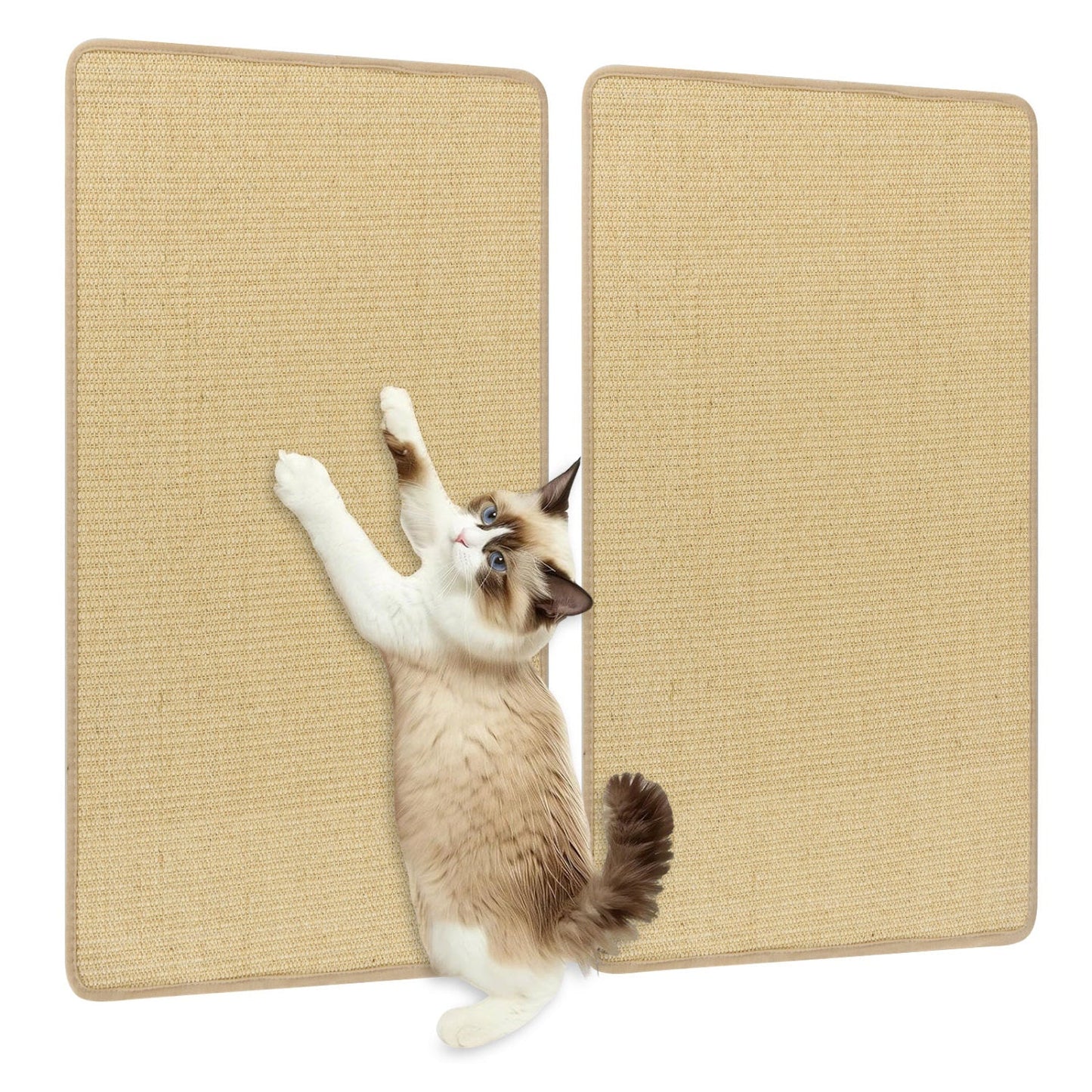 2 Piece Cat Scratcher Mat Set 32 x 20 Inch Natural Sisal Pads