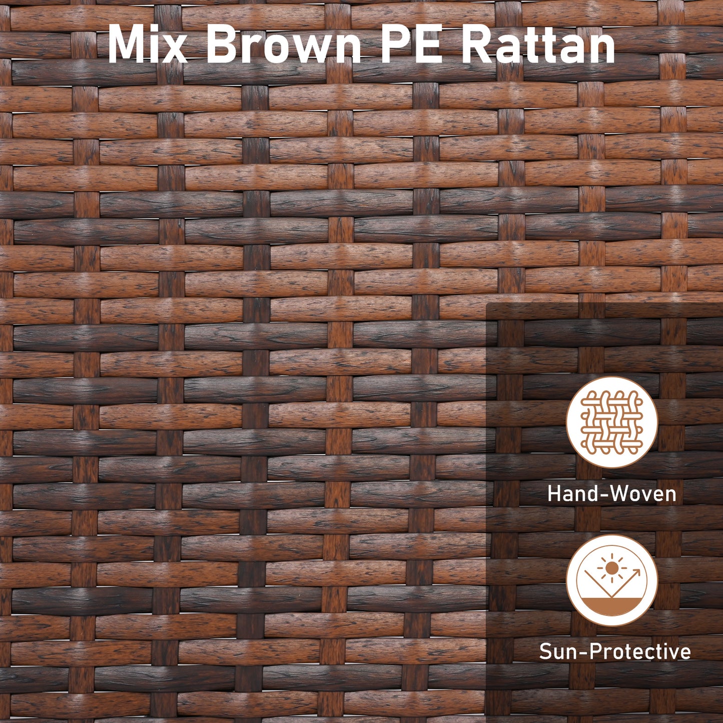 Rattan Wicker Ottomans Set of 2 with Removable Cushions