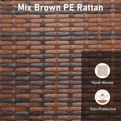 Rattan Wicker Ottomans Set of 2 with Removable Cushions