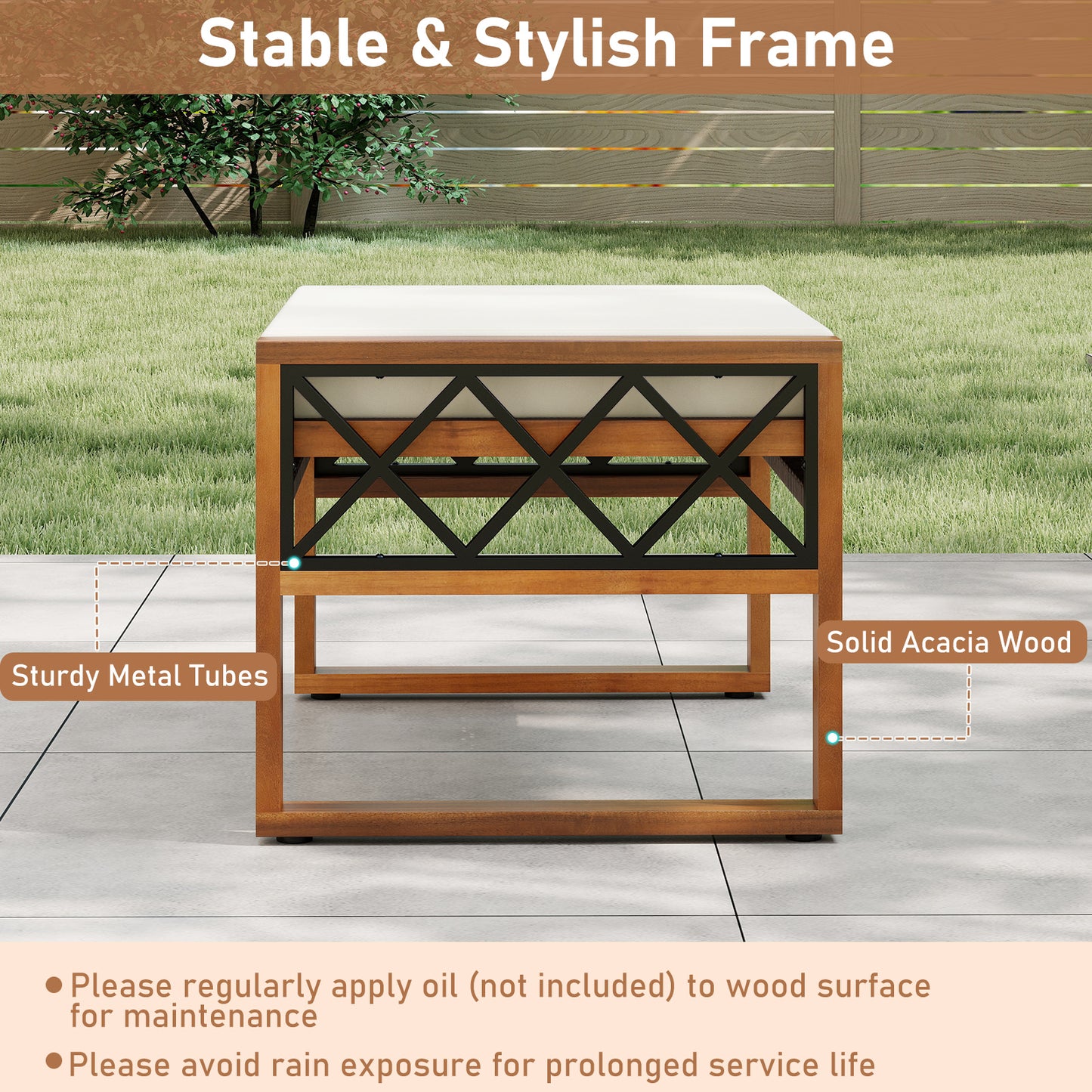 Rattan Wicker Ottomans Set of 2 with Removable Cushions