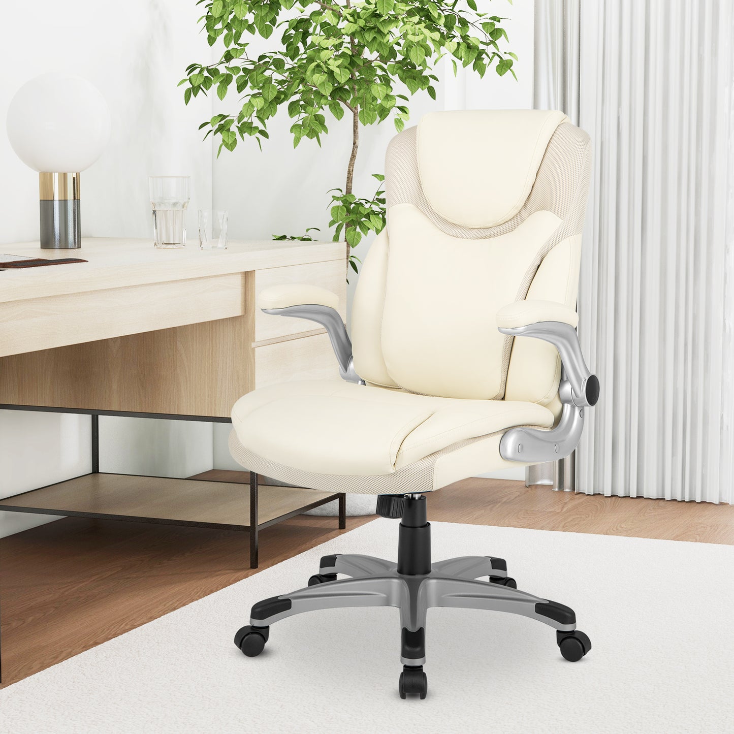 Executive Office Chair with Flip-Up Armrests & Rocking Function