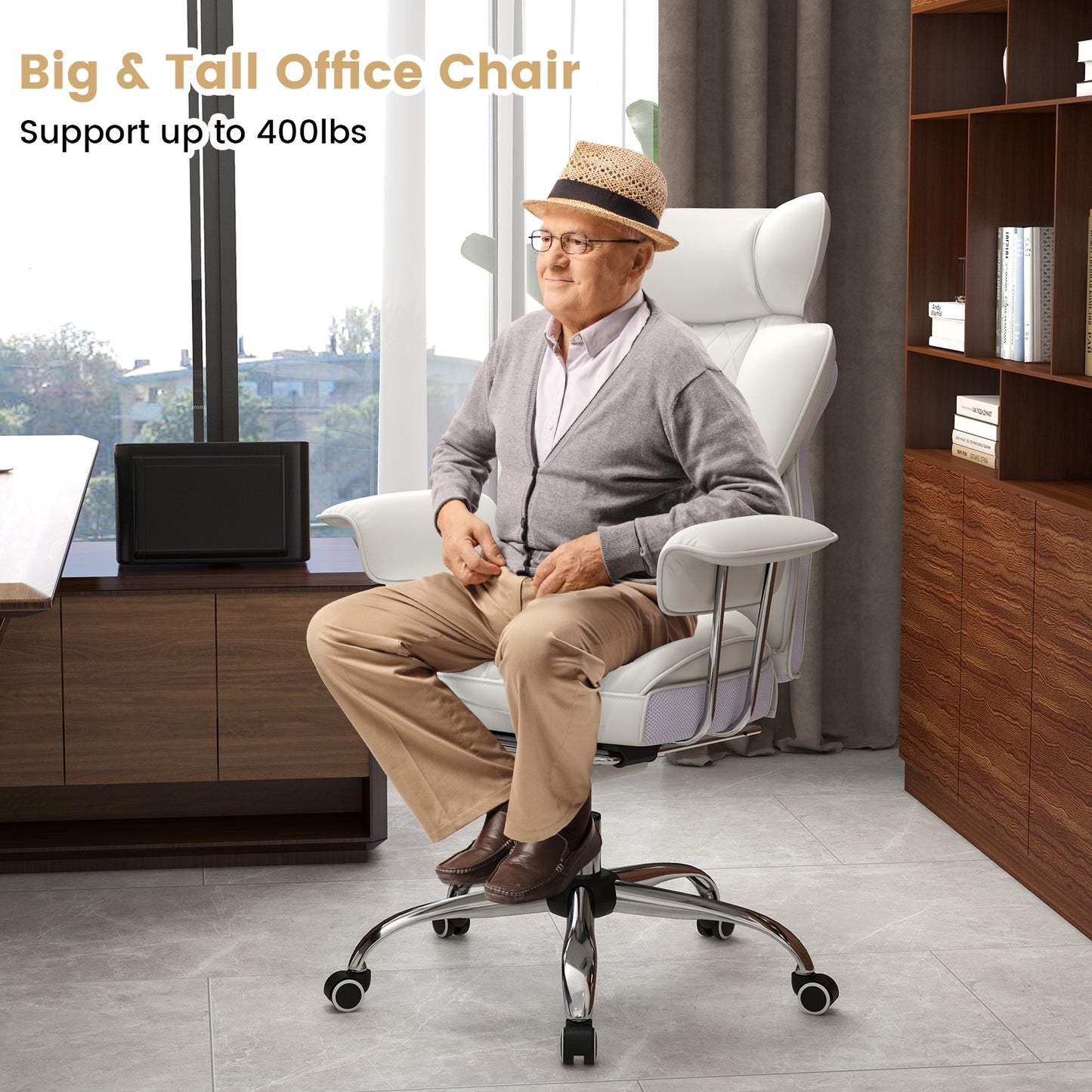 Big and Tall Executive Office Chair with Footrest