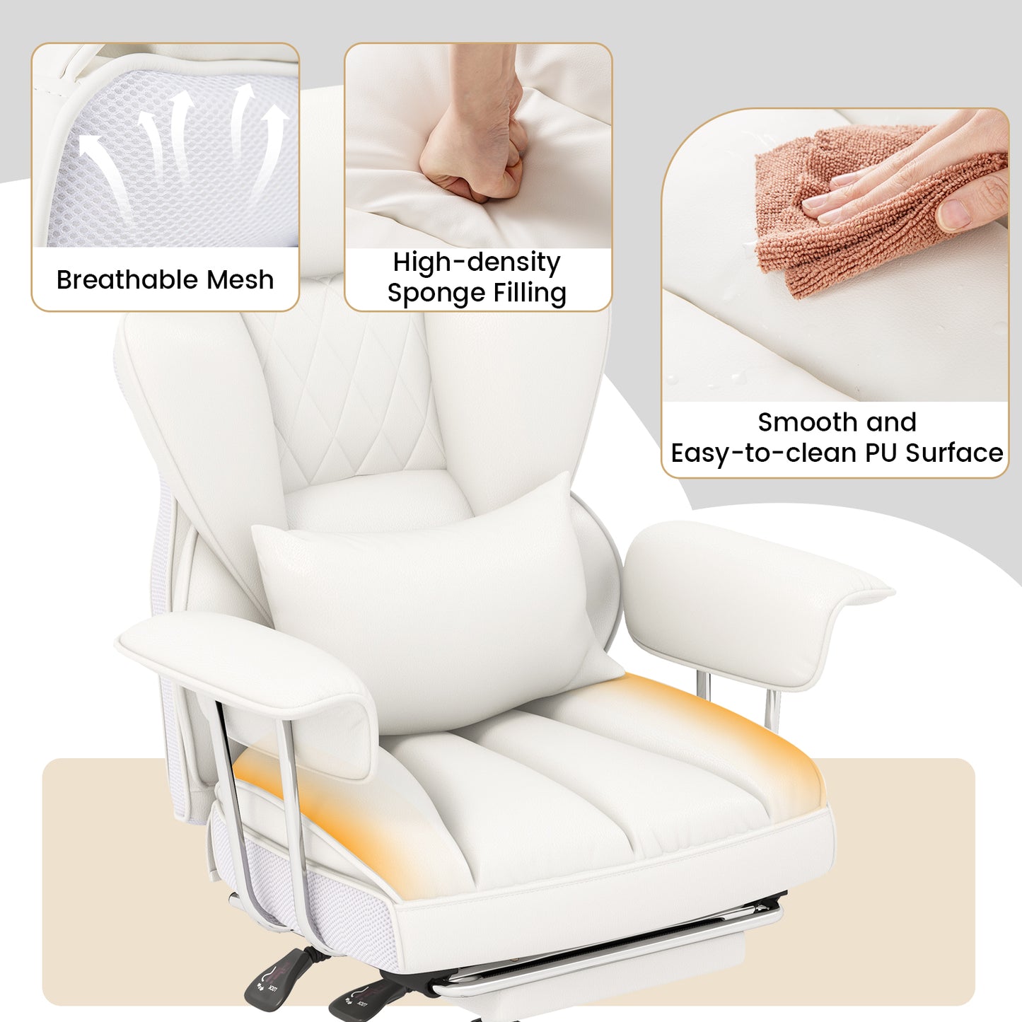 Big and Tall Executive Office Chair with Footrest