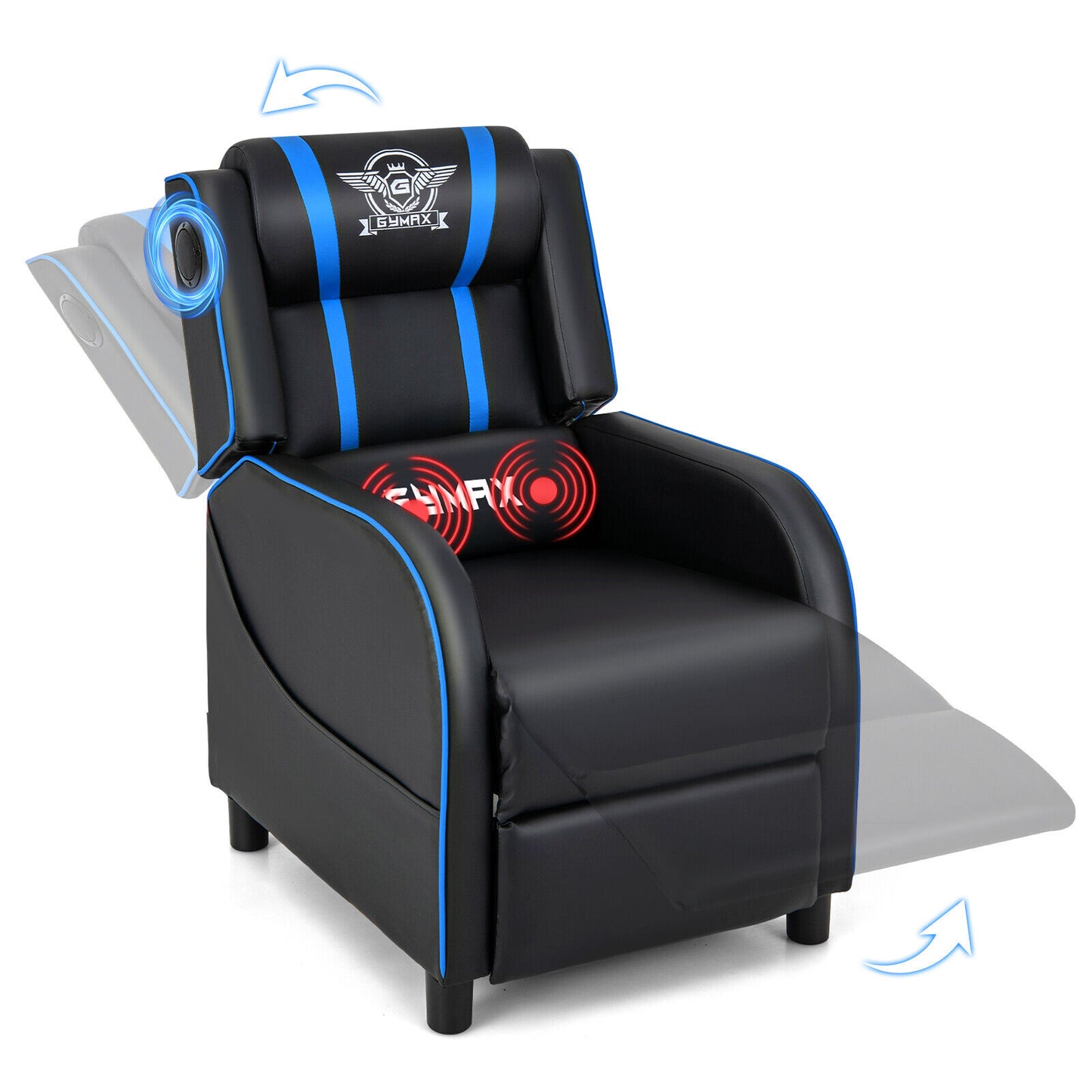 Gaming Recliner Chair with Bluetooth Speakers & Massage