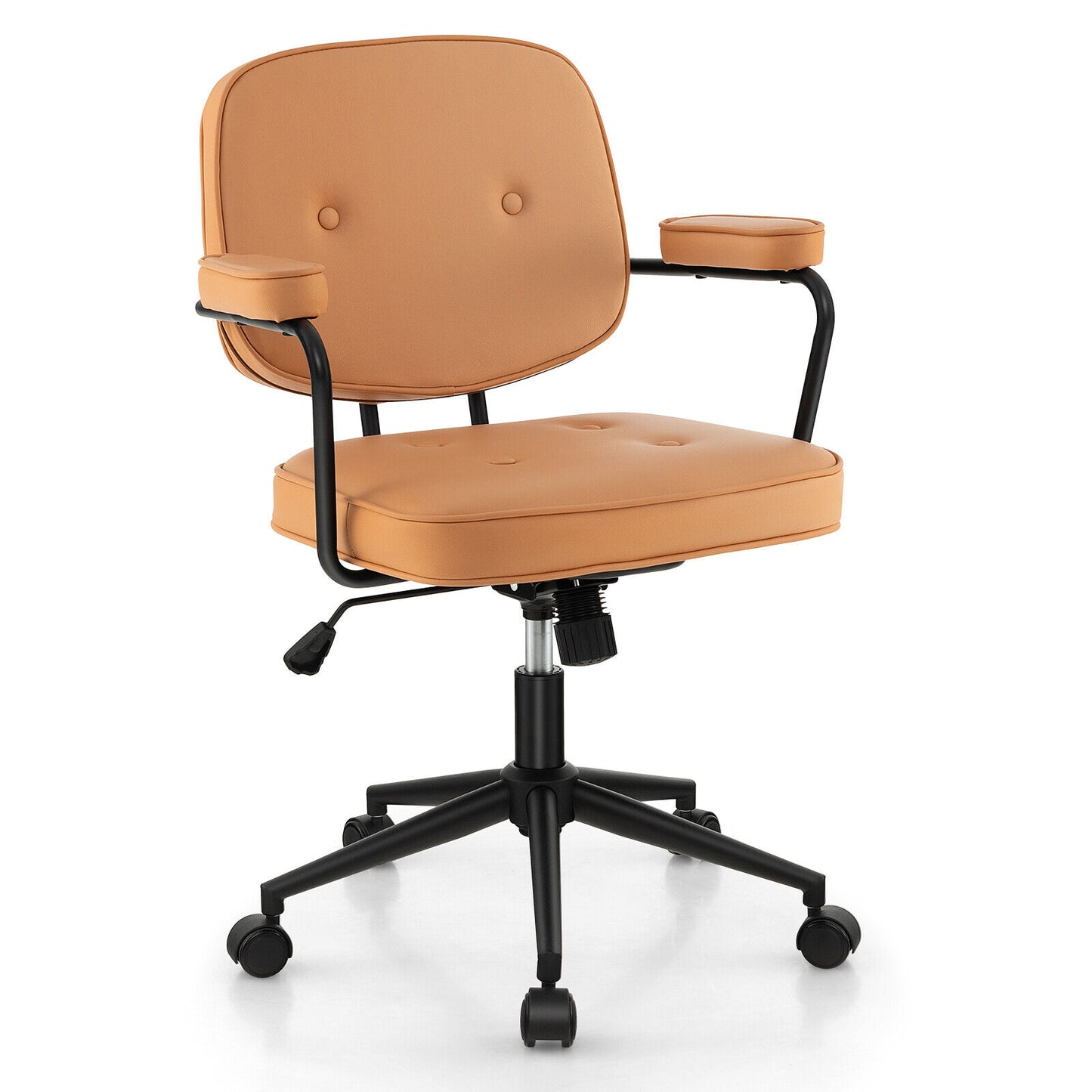 Office Chair with Rocking Backrest and Ergonomic Armrests