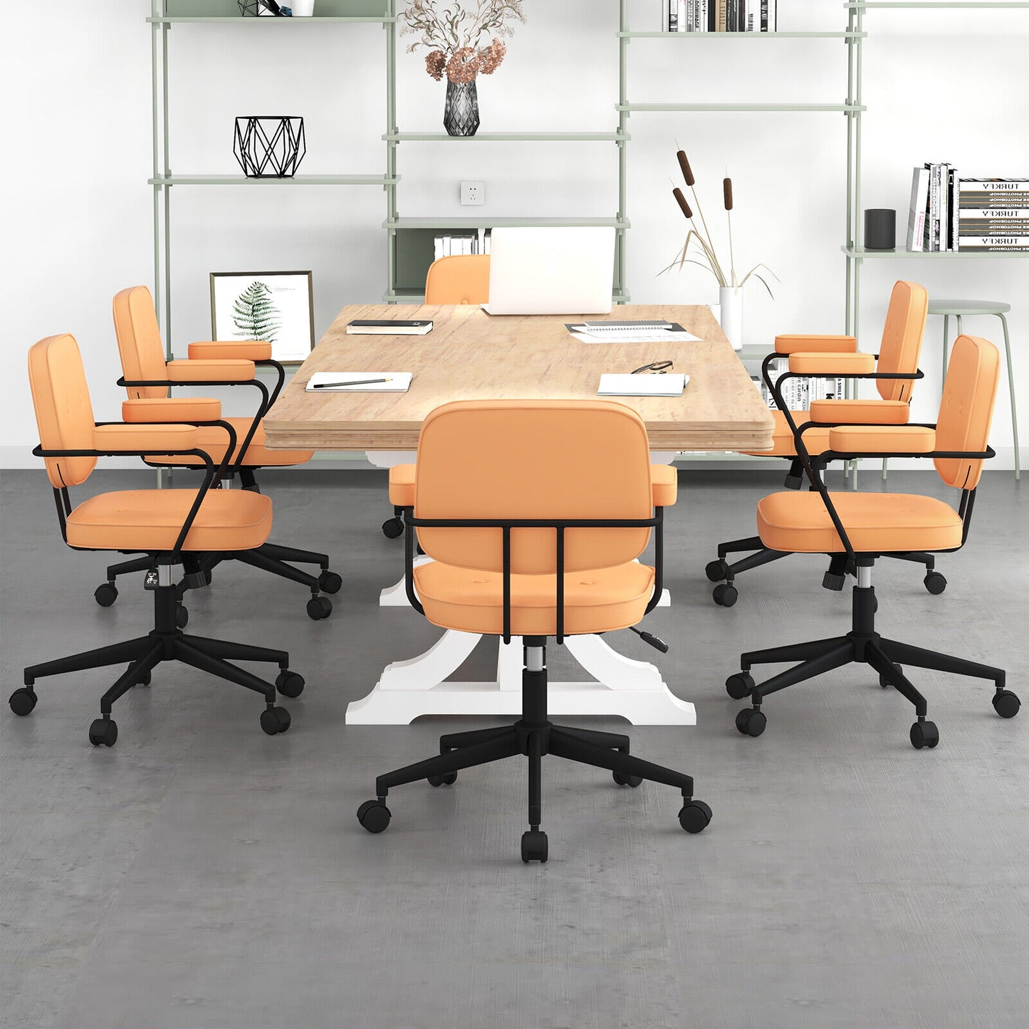 Office Chair with Rocking Backrest and Ergonomic Armrests