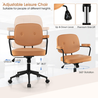 Office Chair with Rocking Backrest and Ergonomic Armrests