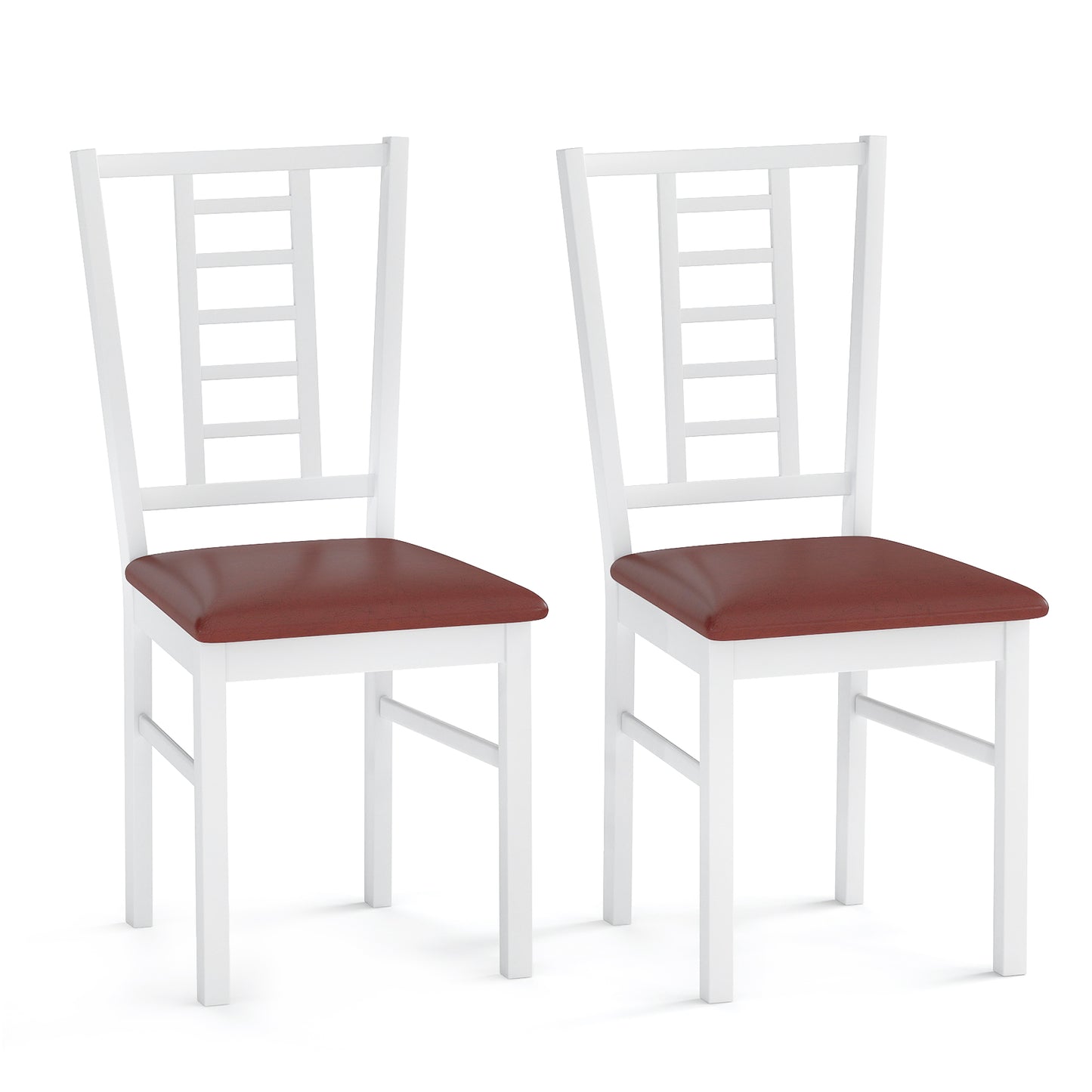 Upholstered Dining Chairs Set of 2 - PU Leather & Wood