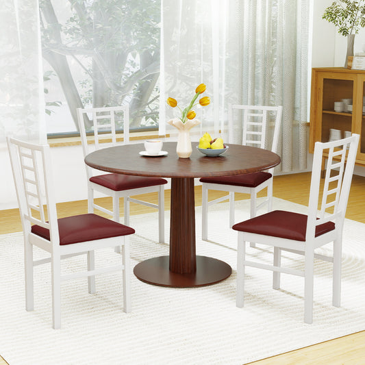 Upholstered Dining Chairs Set of 4 with Wood Frame
