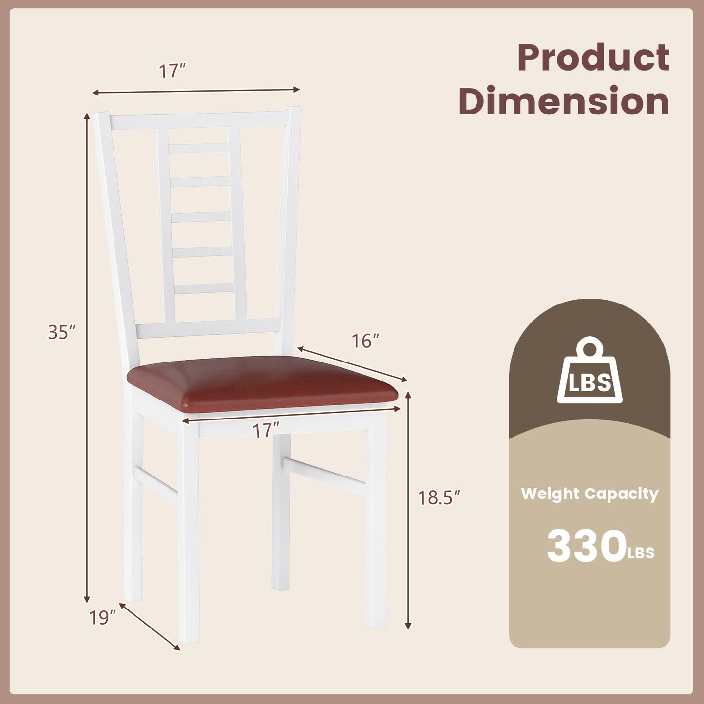 Upholstered Dining Chairs Set of 4 with Wood Frame