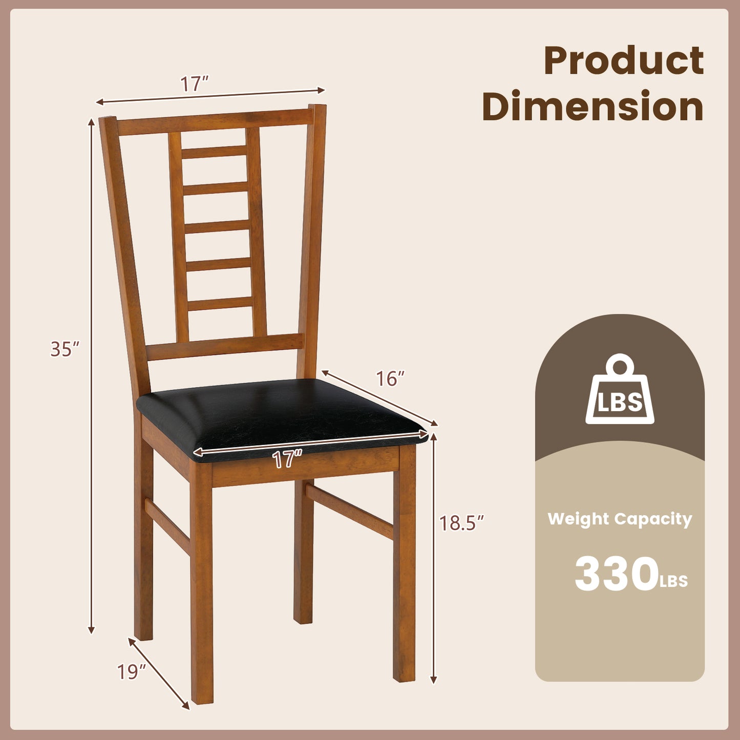 Upholstered Dining Chairs Set of 4 with Wood Frame