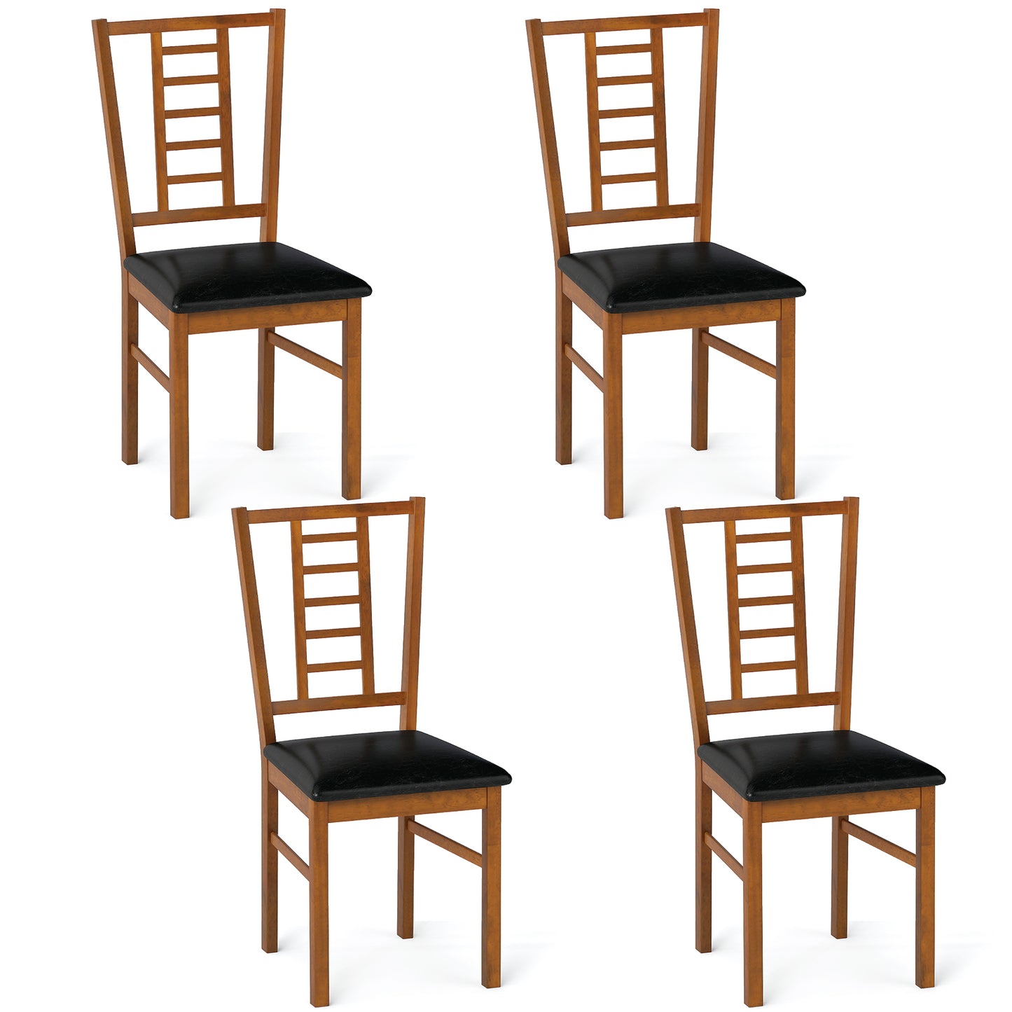 Upholstered Dining Chairs Set of 4 with Wood Frame