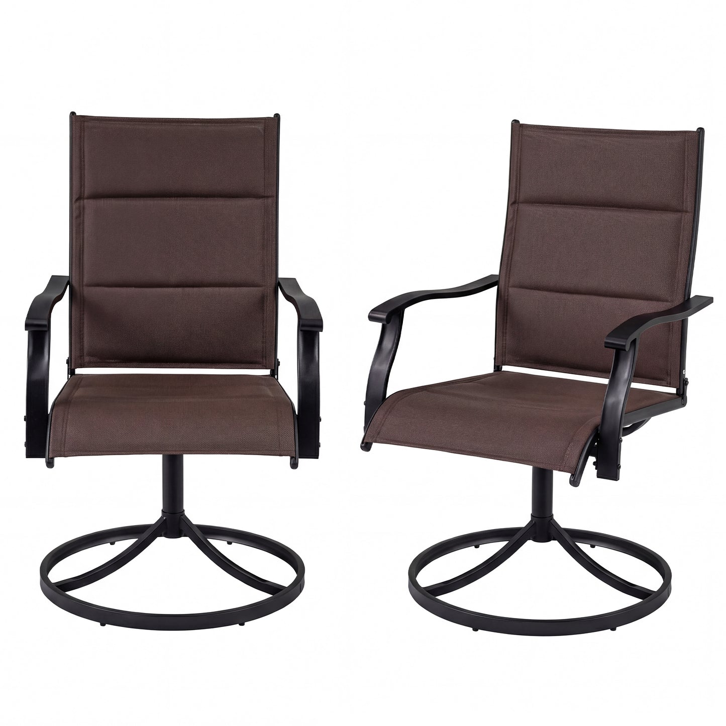 Swivel Patio Dining Chairs Set of 2 with Padded Seats