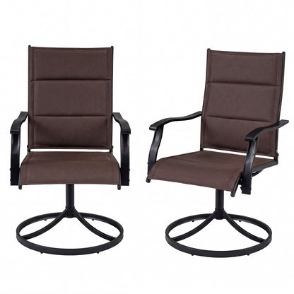 Swivel Patio Dining Chairs Set of 2 with Padded Seats